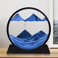 Tied Ribbons Moving Sand Art Picture With Stand Showpiece (Large, 26.2 Cm X 20.3 Cm) - 3D Deep Sea Hourglass Flowing Sand Frame For Home Office Bedroom, Diwali Decoration Items For Home, Diwali Gifts