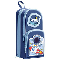 Brand Conquer Canvas Premium Pencil Case Hang Able 6 Layer With 3 Compartment Cute Aesthetic Pencil Case For Girls Large Capacity Pencil Pouch For Kids Cute Stationary Gift For Kids (Space Travel)