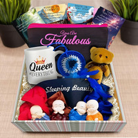 Exciting Lives Set Of 8 Women Hamper - Gift For Diwali, Christmas Day, Birthday, Anniversay, Gift For Sister, Mother, Wife, Girlfriend - Cute Monks, Mug, Pouch, Easel Greeting Card, Scrunchies, Eye Mask Combo