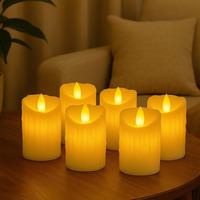 Go Hooked Acrylic Led Tea Light Candles Set Of 6  Flickering Flameless Battery Operated Candles, Smokeless Safe Decorative Lights For Home Dcor, Diwali, Weddings, Parties & Festivals