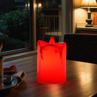 Deodap Candle - Melted Design & Flameless Led Candles For Decoration, Colorful Table Lamp, Led Night Light For Festival, Diwali Decoration, Home Decor And Car Dashboard (1 Pc/Battery Powered)