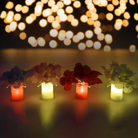 Deodap Led Candles For Decoration 12 Pc - Multicolour Flower Shaped Led Tealight Candle Set, Battery-Operated Flameless, Smokeless & Decorative Night Light Lamp For Diwali, Gifting And Home Decor