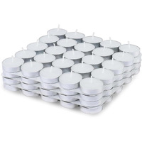 Vime Tealight Candles Pack Of 100 | Unscented Long Burning Wax Candles | Smokeless Small Diyas For Diwali Decoration, Puja, Prayer, Parties, Weddings, Festivals, Home & Event Dcor Lighting