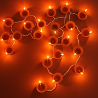Amazon Brand - Umi 3 Meter 14 Led Plastic Diya's Perfect For Indoor/Outdoor Decoration For Diwali, Christmas, Birthday, Navratri, And Valentine's Day Gifts(Warm White)