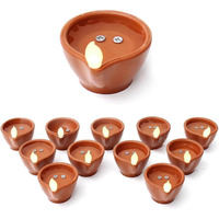 Cri8Hub Water Sensor Led Diyas Pack Of 12 Flameless Floating Lights For Diwali, Pooja, Wedding, Home Decor | Waterproof Smokeless Electric Lamps For Indoor Outdoor Festive Decoration