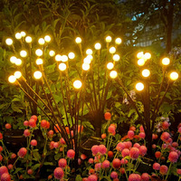 Epyz Solar Garden Lights Outdoor - Firefly Waterproof Decorative Lights With 2 Lighting Modes [6 Led, Warm Yellow, Pack Of 4]