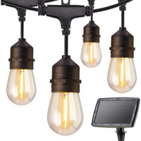 Quace 19Ft 10 Led Solar String Lights Outdoor - Patio Lights With 4 Lighting Mode, Usb & Solar Powered Outdoor String Lights Decorative, Ip65 Waterproof String Lights For Outside Garden Yard Balcony