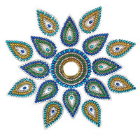 Kriwin Acrylic Rangoli With T Light Holder(15 Inch, Blue)