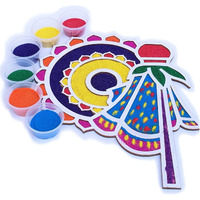 Stepstodo Reusable Rangoli Mat. Gudi Padwa. Ugadi. Flexible, Washable, Readymade Stencil. Just Fill With Rangoli Or Petals. Traditions With Modern Day Ease Of Use. Floating Base (Design L) (11.5 Inch)