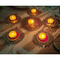 Klassie Stores| Mayura Red And Golden Rangoli With 5 Peacock Motifs| Best Decor-Festival,Wedding, Stage,Table,Floor,Puja,Diwali,Pongal,Navratri,Ganpati| Rangoli (6 Inch) With 5 Peacock (4 Inches)