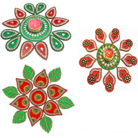Moira Acrylic Reusable Rangoli (Small Size, 11-Inch), Set Of 3