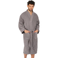 Rangoli Noble 100% Cotton Bathrobes For Men,400 Gsm|Ultra-Soft,Lightweight&Highly Absorbent Luxurious Bath Gown/Bath Robe |Grey,Xl