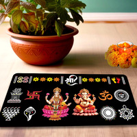 Chaitrangan Rangoli With Gau Mata, Swastik & Om Symbols | Traditional Pooja, Festival, Home Decor | 12X6 Inch Spiritual Vastu Art | Durable Reusable Indian Cultural Gift (B) Lakshmi Ganesh