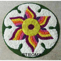 Stromx Super Soft Microfiber Rangoli For Round Shape Floor Mat/Bedroom/Living Room/Floor Mat/Kitchen Rangoli Home/Modern Rangoli Size (24 X 24 Inches), Multi Design10
