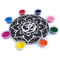 Stepstodo Reusable Floating Rangoli Mat. Washable, Portable Readymade Stencil Template Craft. Just Fill With Rangoli Or Petals. Traditional Design With Modern Day Ease Of Use (Design D) (11.5 Inch)