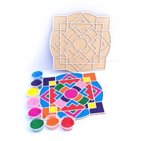 Stepstodo Reusable Floating Rangoli Mat. Washable, Portable Readymade Stencil Template Craft. Just Fill With Rangoli Or Petals. Traditional Design With Modern Day Ease Of Use (Design T) (11.5 Inch)