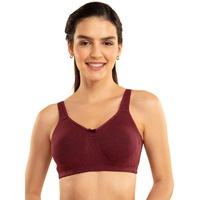 Nykd Encircled With Love Everyday Cotton Bra For Women Non Padded, Wirefree, Full Coverage - Side Support Shaper - Bra, Nyb169, Windsor Wine, 34Dd, 1N