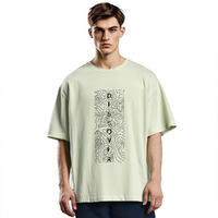 Nobero Men's Cotton Solid Oversized Fit T-Shirt (1M-Twrt-C0628_Aloe Green