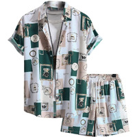 Dhruvi Trendz Mens Rayon Co-Ord Pyjama Set Regular Fit Relaxed Night Dress (Dt-Ms-6065&Sh-169_Teal_Medium)