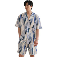Dhruvi Trendz Mens Rayon Co-Ord Set Regular Fit Night Dress Pajama Set (Dt-Ms-6125&Sh203_Blue_Xl, X Large)