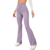 Dhruvi Trendz Women's Lycre Ribbed Trouser Pants Regular Fit High Rise Formal Trousers (Dt-Tr773_Light Purple_Xs)