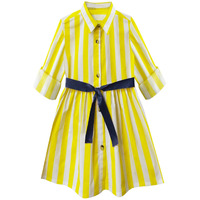 A.T.U.N Baby Girl's Shirt Dress (Gdrs Sht Lts_1-2_Yellow & White_12-24 Months)
