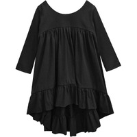 A.T.U.N. (All Things Uber Nice) Girl's Cotton Skater Knee Length Casual Dress (Gdrs Nam Blk_Black_3-4 Years)