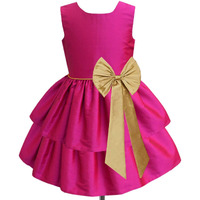 A.T.U.N. All Things Uber Nice Polyester Fit And Flare Special Occasion Dress (Gdrs Cam Fsg_Fuchsia_8-9 Years)