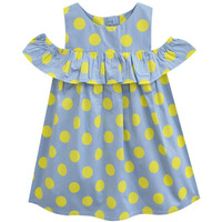 A.T.U.N. (All Things Uber Nice) Girl's Cotton A-Line Knee-Length Dress (Gdrs Lcd Bmp_Blue_4 5 Years)