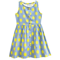 A.T.U.N. (All Things Uber Nice) Girl's Cotton Fit And Flare Knee-Length Dress (Gdrs Sbr Bmp_Blue_2-3 Year)