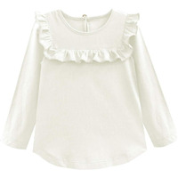 A.T.U.N. (All Things Uber Nice) Girls Solid Regular Full Sleeve T-Shirt Cream