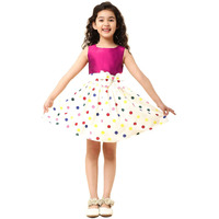 A.T.U.N. (All Things Uber Nice) Cotton Blend Fit And Flare Casual Dress (Gdrs Dbw_Fuchsia-Multi_9-10 Years)