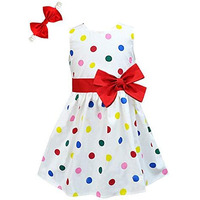 A.T.U.N. (All Things Uber Nice) Cotton Fit And Flare Casual Dress (Gdrs Dbb_Red-Multi_0-3 Months)