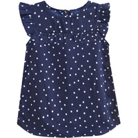 A.T.U.N. (All Things Uber Nice) Girl's Polka Dots Regular Top (Gtop Mdg 1_Navy-White 5-6 Years)