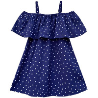 A.T.U.N. (All Things Uber Nice) Polyester A-Line Casual Dress (Gdrs Alx_Navy-White_8-9 Years)