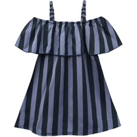 A.T.U.N Girl's A-Line Dress (Gdrs Alx Cbs_2-3Y_Charcoal Grey-Black_Charcoal Grey-Black_2 Years-3 Years)