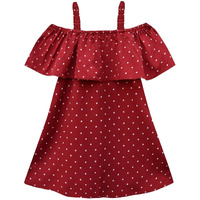 A.T.U.N. (All Things Uber Nice) Polyester A-Line Casual Dress (Gdrs Alx_Maroon-White_2-3 Years)