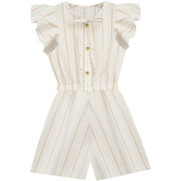 A.T.U.N. (All Things Uber Nice) Girl's Cotton Above The Knee Jumpsuit (Grom Doc_Cream_10-11 Years)