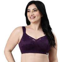 Enamor Women's 75% Nylon, 25% Elastane Wire Free Casual Full-Coverage Bra (F122_Blackberry Cordial_36Dd)