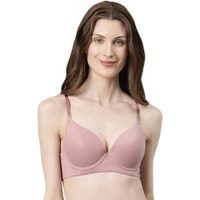 Enamor Women's Nylon Blend Wired Casual Push Up Bra (F114_Nostalgia Rose_36C)