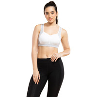 Enamor Women's 48% Cotton, 44% Polyester & 8% Spandex Wire Free Casual Sports Bra (Sb38_White_M)