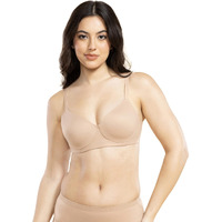 Enamor Women's Nylon Blend Wired Casual T-Shirt Bra (F123_Honey Beige_36B)