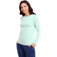 Enamor Women's Solid Slim Fit T-Shirt (E057_Surf Spray Xl)