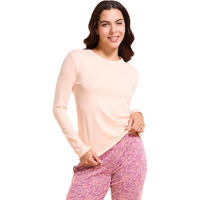 Enamor Women's Solid Slim Fit T-Shirt (E057_Peach Parafait Xl)