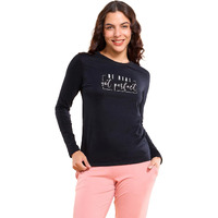 Enamor Women's Letter Print Regular Fit T-Shirt (E157_Jet Black Real Graphic M)