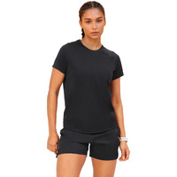 Enamor Women's Solid Relaxed Fit T-Shirt (A314_Jet Black