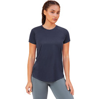 Enamor Women's Solid Relaxed Fit T-Shirt (A313_Navy
