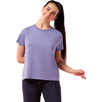 Enamor Women's Solid Relaxed Fit T-Shirt (E306_Chalky Violet Mel