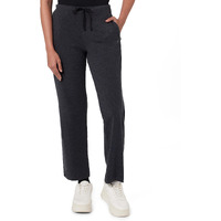 Enamor Essentials Womens Mid Rise Slim Fit Straight Leg Breathable Stretch Cotton Lounge Pants With Drawstring And Invisible Zipper Pockets- E014-(E014_Charcoalmelange_Xl)