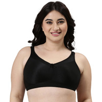 Enamor Fb12 Full Support Smooth Super Lift Bra - Non-Padded, Wirefree & Full Coverage, Black, 36Z